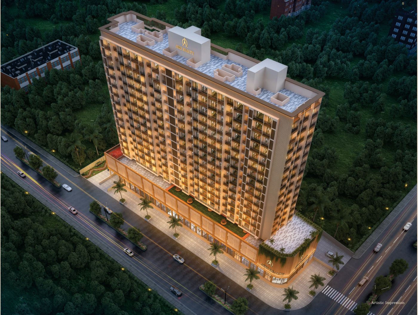 Crystal aerial view