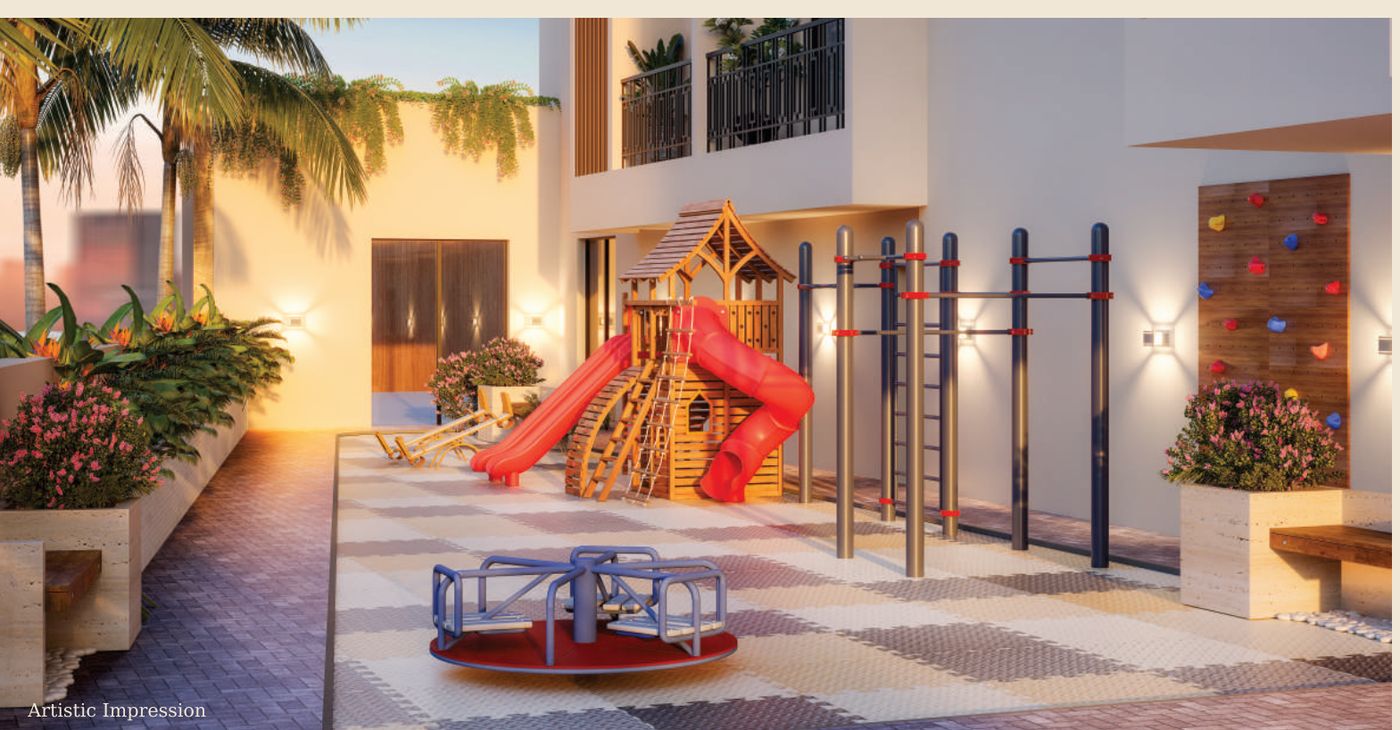 Crystal kids play area on the podium